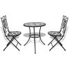 Caféset 3 delar keramik svart och vit vidaXL – miniatyr 2