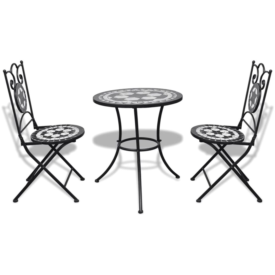 Caféset 3 delar keramik svart och vit vidaXL – bild 2