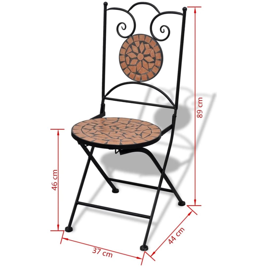 Caféset 3 delar keramik terrakotta vidaXL – bild 12
