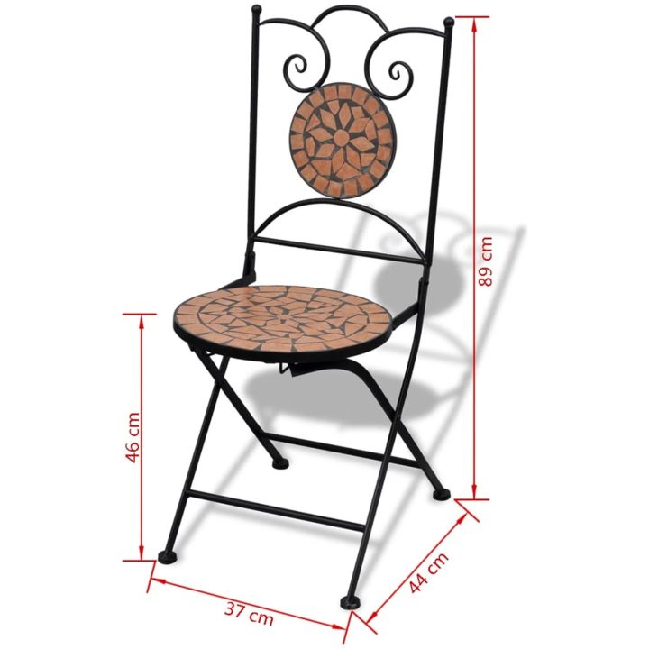 Caféset 3 delar keramik terrakotta vidaXL – bild 12