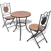 Caféset 3 delar keramik terrakotta vidaXL