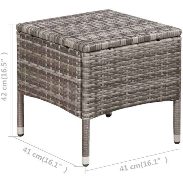 Caféset 3 delar konstrotting grå vidaXL – bild 6