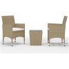 Caféset 3 delar konstrotting och härdat glas beige vidaXL – miniatyr 2