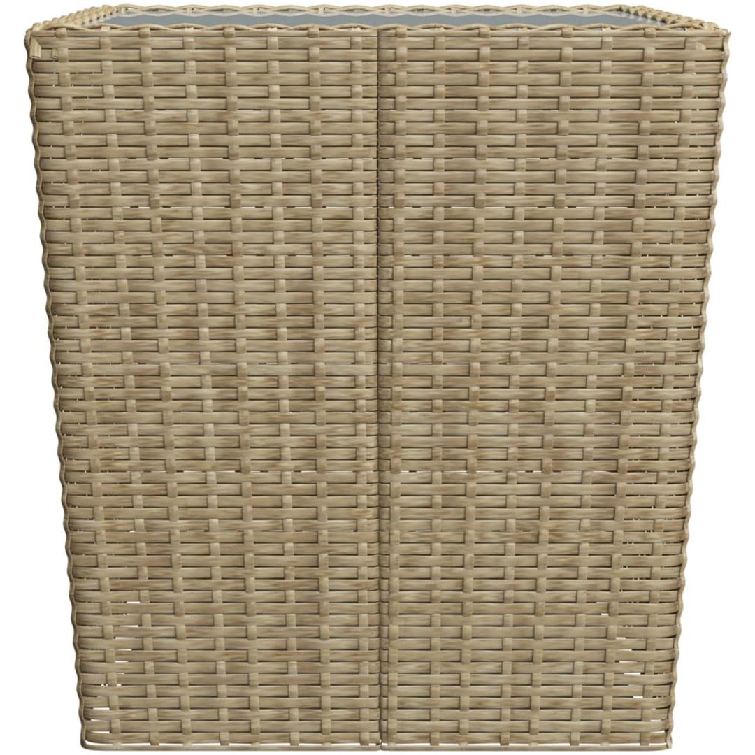 Caféset 3 delar konstrotting och härdat glas beige vidaXL – bild 11