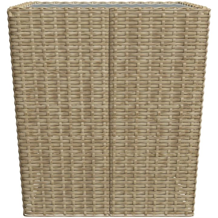 Caféset 3 delar konstrotting och härdat glas beige vidaXL – bild 11