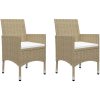 Caféset 3 delar konstrotting och härdat glas beige vidaXL – miniatyr 3