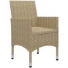 Caféset 3 delar konstrotting och härdat glas beige vidaXL – miniatyr 6