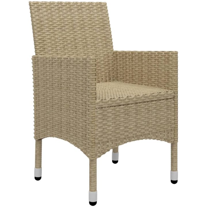 Caféset 3 delar konstrotting och härdat glas beige vidaXL – bild 6
