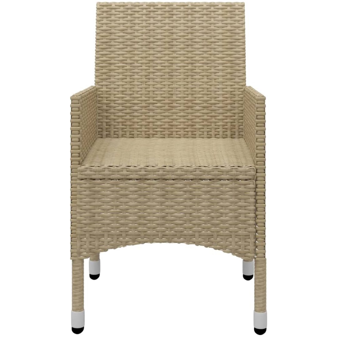 Caféset 3 delar konstrotting och härdat glas beige vidaXL – bild 7