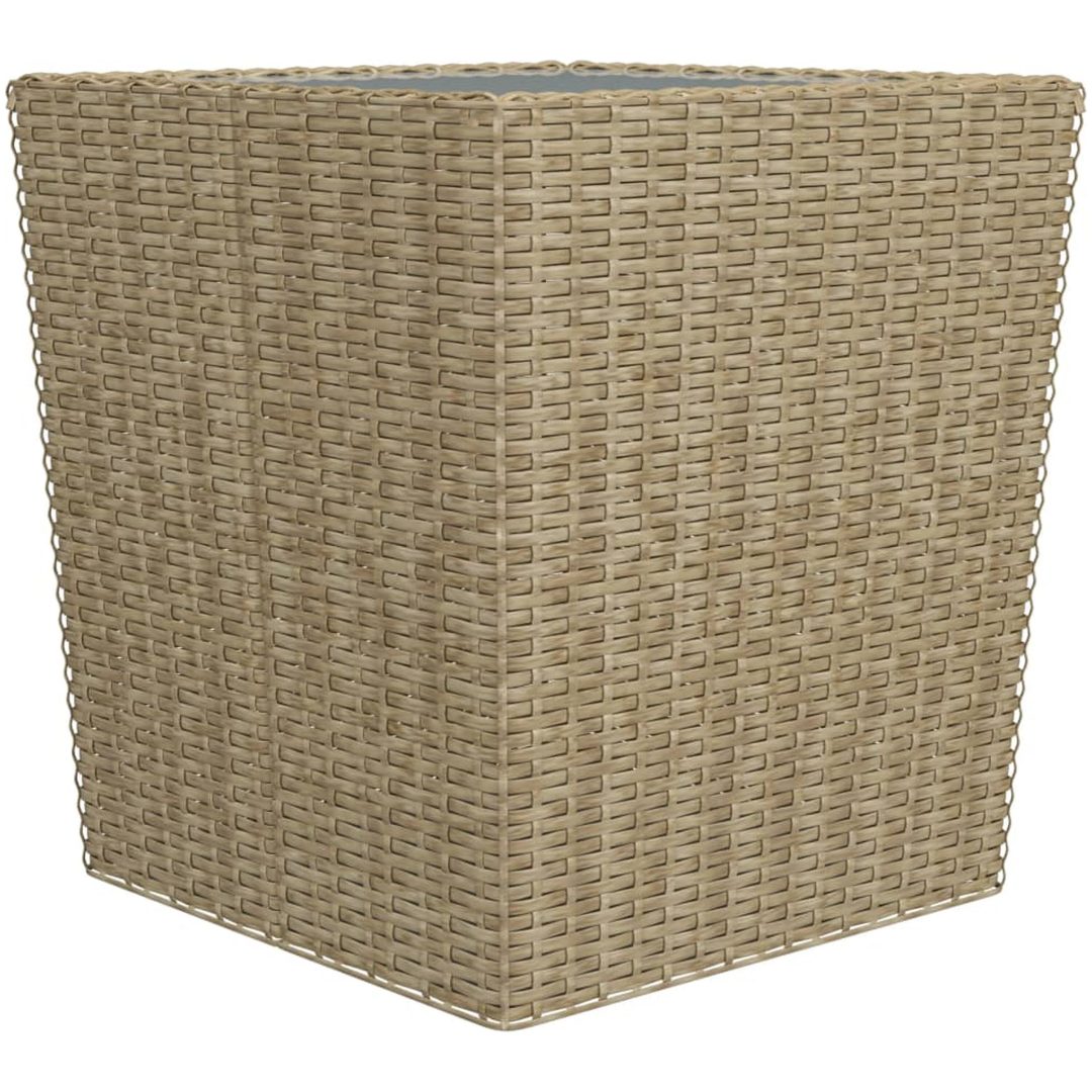 Caféset 3 delar konstrotting och härdat glas beige vidaXL – bild 9