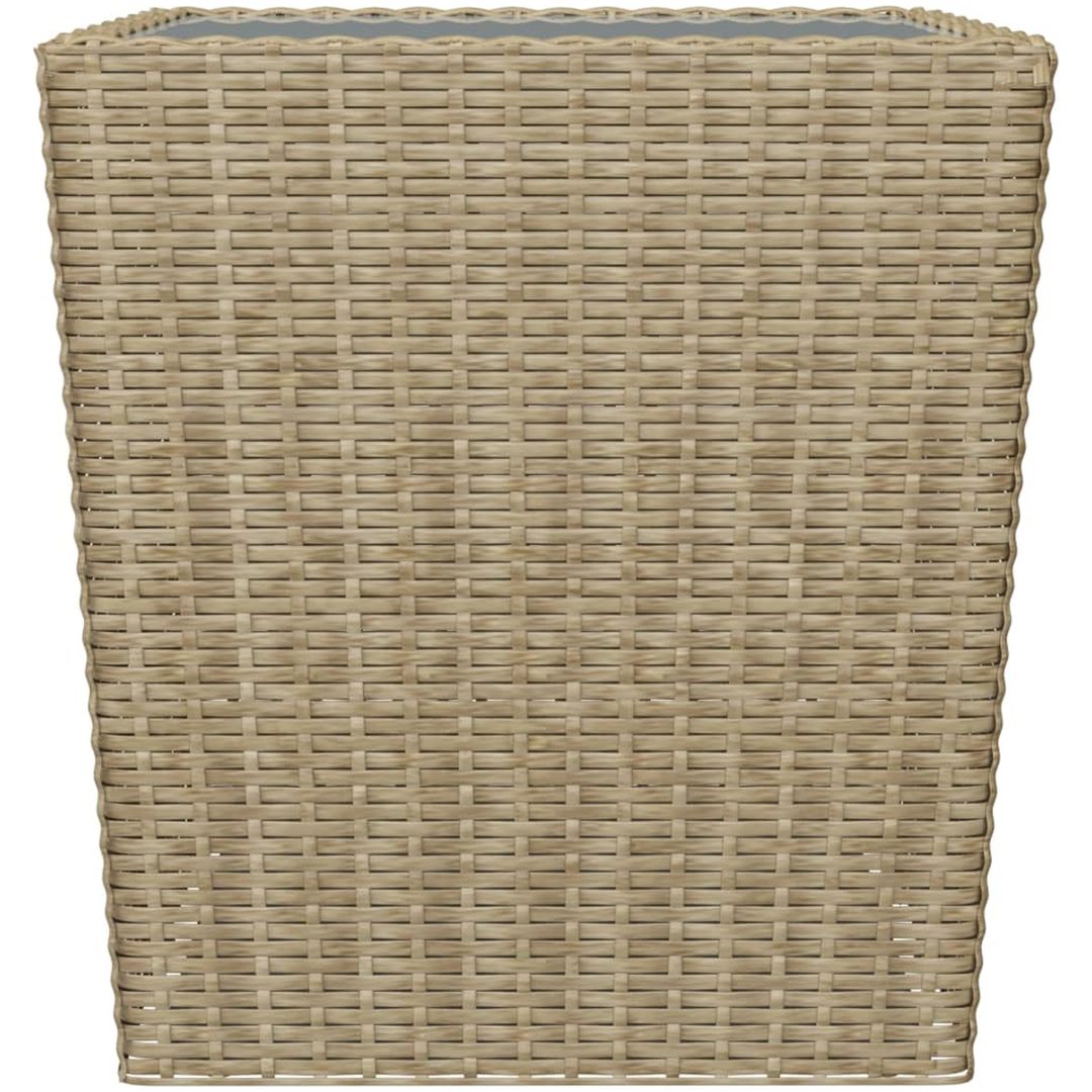 Caféset 3 delar konstrotting och härdat glas beige vidaXL – bild 10