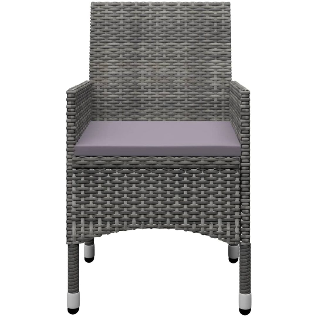 Caféset 3 delar konstrotting och härdat glas grå vidaXL – bild 5