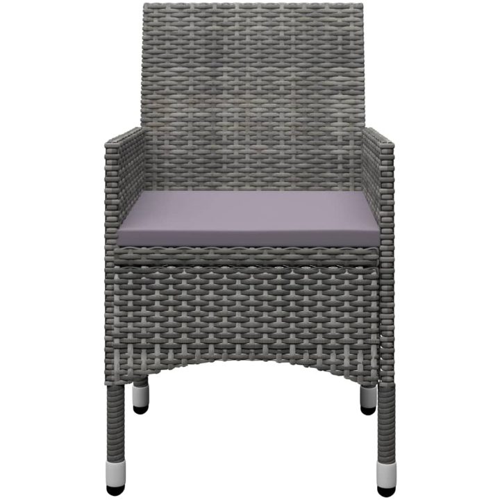 Caféset 3 delar konstrotting och härdat glas grå vidaXL – bild 5