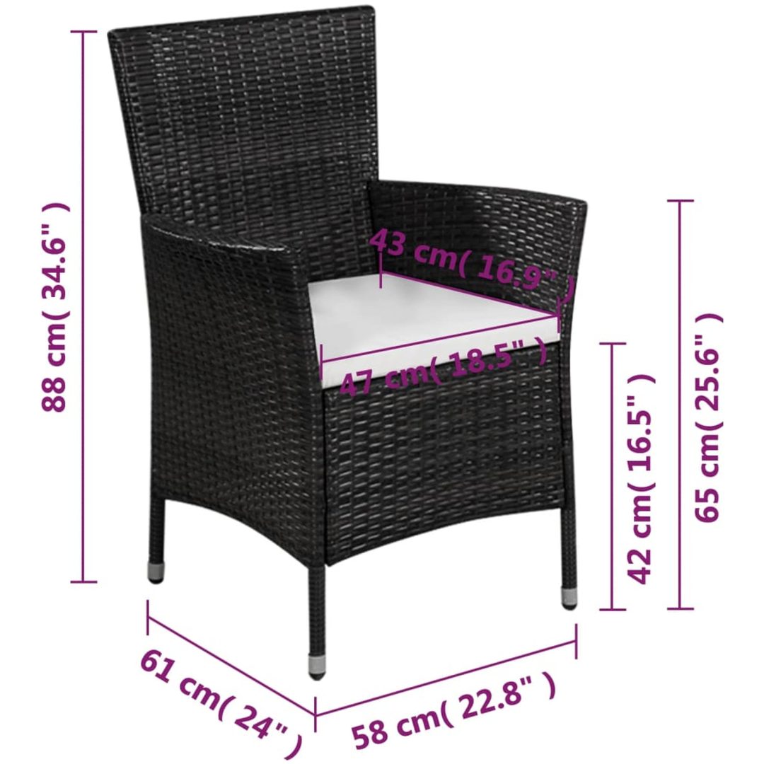Caféset 3 delar konstrotting svart vidaXL – bild 4