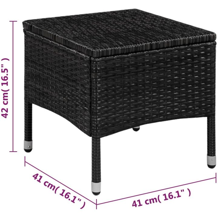 Caféset 3 delar konstrotting svart vidaXL – bild 5
