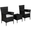 Caféset 3 delar konstrotting svart vidaXL – miniatyr 1