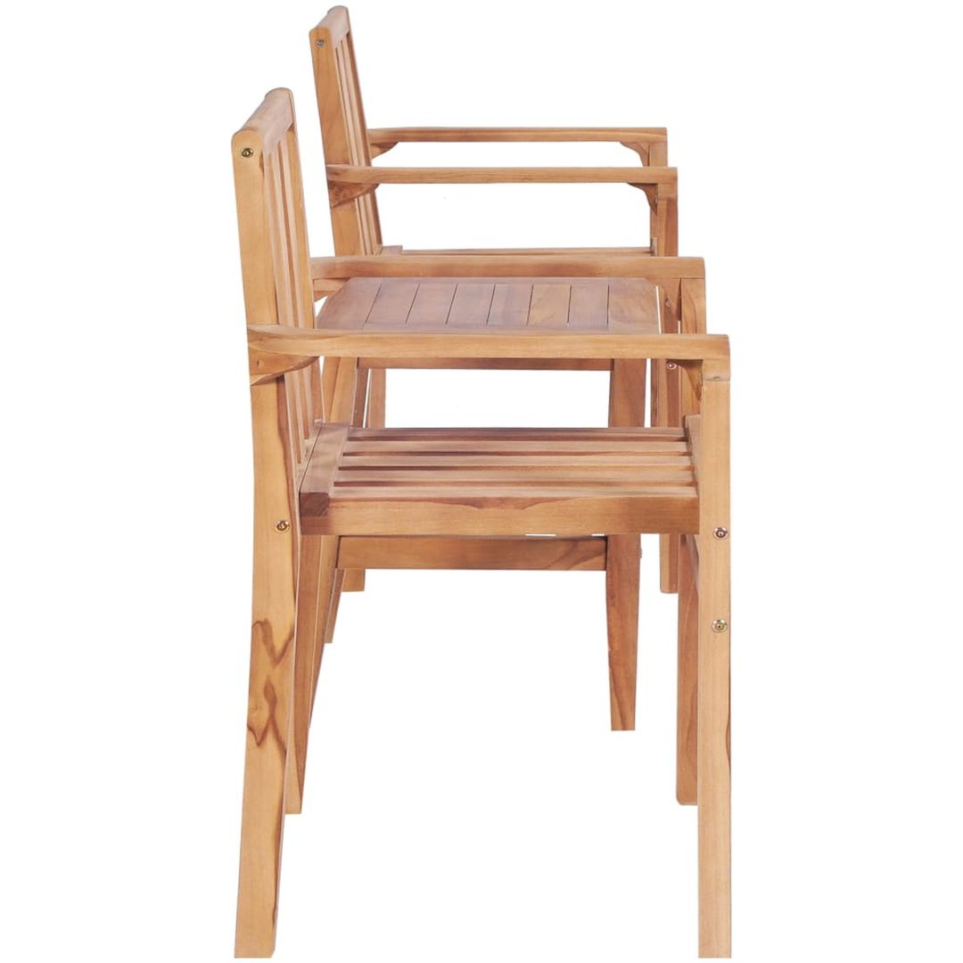Caféset 3 delar massiv teak vidaXL – bild 3