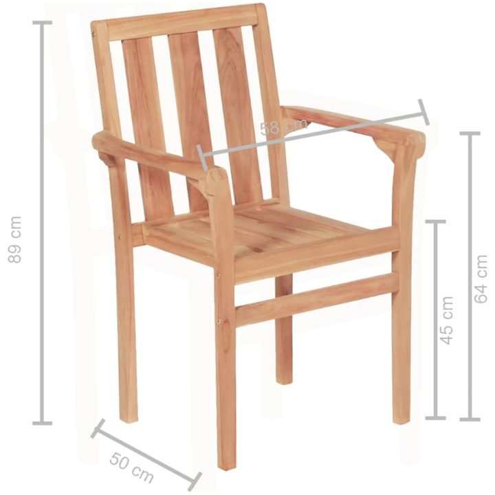 Caféset 3 delar massiv teak vidaXL – bild 10