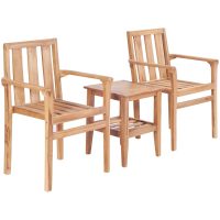 Caféset 3 delar massiv teak vidaXL