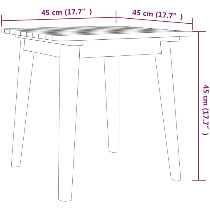 Caféset 3 delar massivt akaciaträ vidaXL – bild 8
