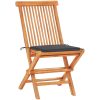 Caféset 3 delar med antracit dynor massiv teak vidaXL – miniatyr 5