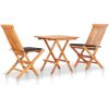Caféset 3 delar med antracit dynor massiv teak vidaXL – miniatyr 1