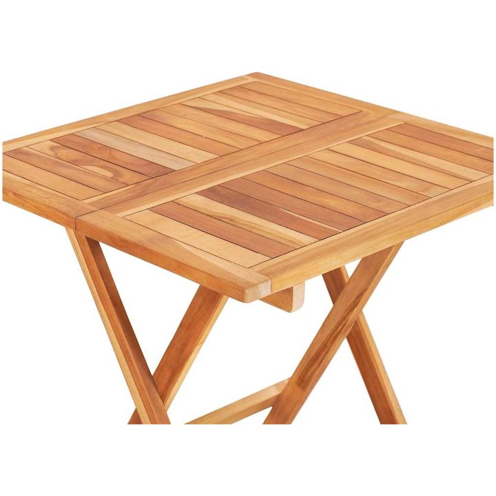 Caféset 3 delar med gräddvita dynor massiv teak vidaXL – bild 10