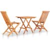 Caféset 3 delar med gröna dynor massiv teak vidaXL – miniatyr 2