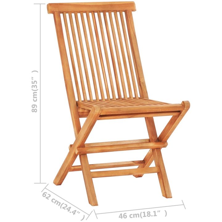 Caféset 3 delar med gröna dynor massiv teak vidaXL – bild 9