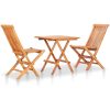 Caféset 3 delar med taupe dynor massiv teak vidaXL – miniatyr 2
