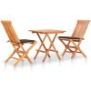 Caféset 3 delar med taupe dynor massiv teak vidaXL – miniatyr 1