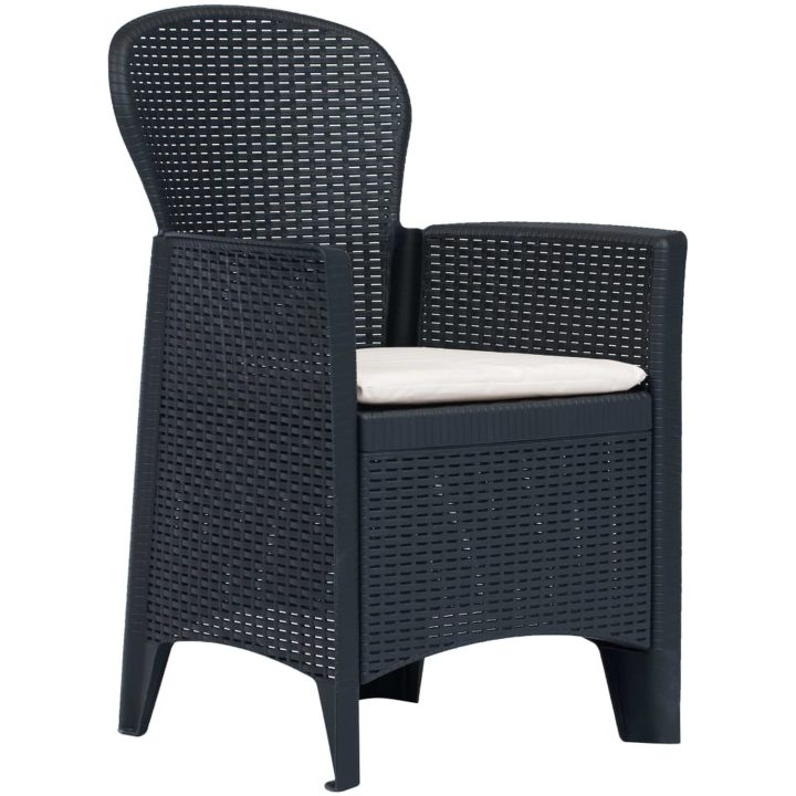 Caféset 3 delar plast antracit konstrotting vidaXL – bild 2