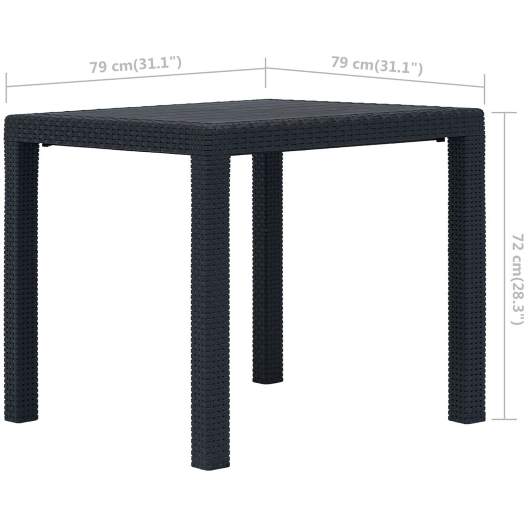 Caféset 3 delar plast antracit konstrotting vidaXL – bild 12