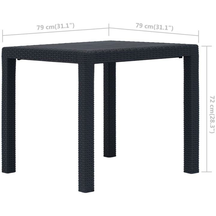Caféset 3 delar plast antracit konstrotting vidaXL – bild 12