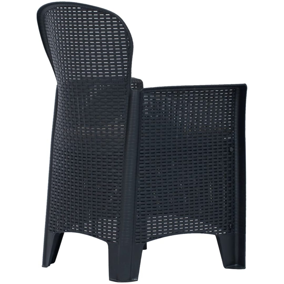 Caféset 3 delar plast antracit konstrotting vidaXL – bild 3