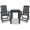 Caféset 3 delar plast antracit vidaXL – miniatyr 2