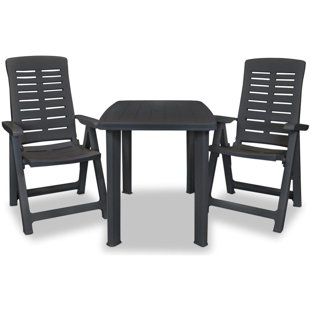 Caféset 3 delar plast antracit vidaXL – bild 2