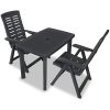 Caféset 3 delar plast antracit vidaXL – miniatyr 1