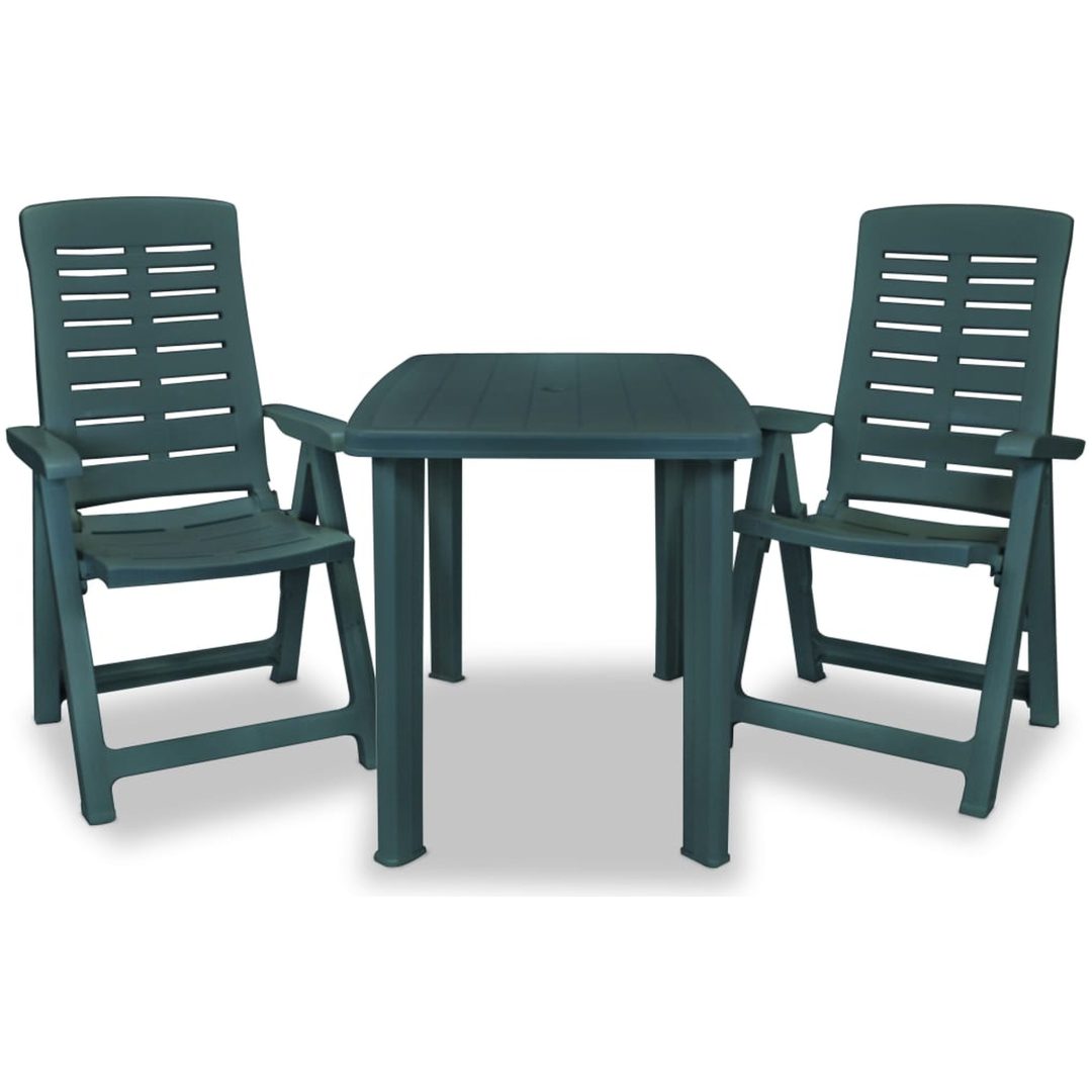 Caféset 3 delar plast grön vidaXL – bild 2