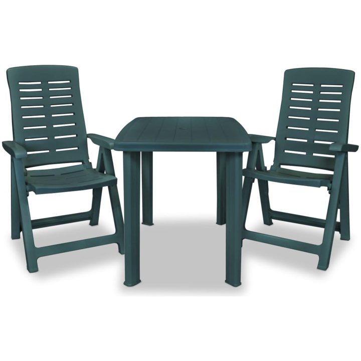 Caféset 3 delar plast grön vidaXL – bild 2