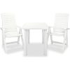 Caféset 3 delar plast vit vidaXL – miniatyr 1