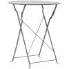 Caféset 3 delar stål grå vidaXL – miniatyr 3