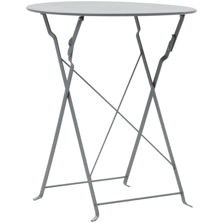 Caféset 3 delar stål grå vidaXL – bild 3