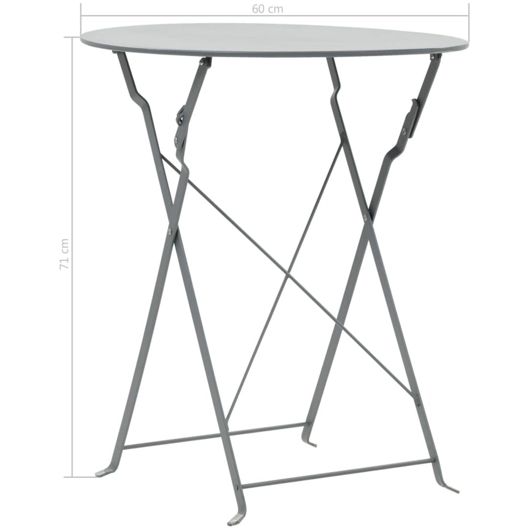 Caféset 3 delar stål grå vidaXL – bild 9