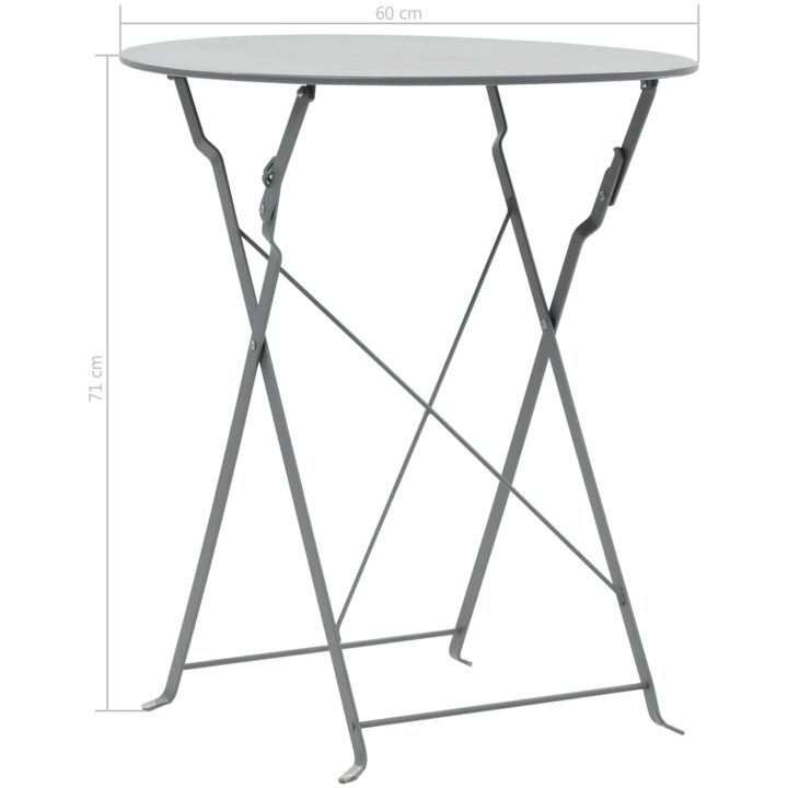 Caféset 3 delar stål grå vidaXL – bild 9