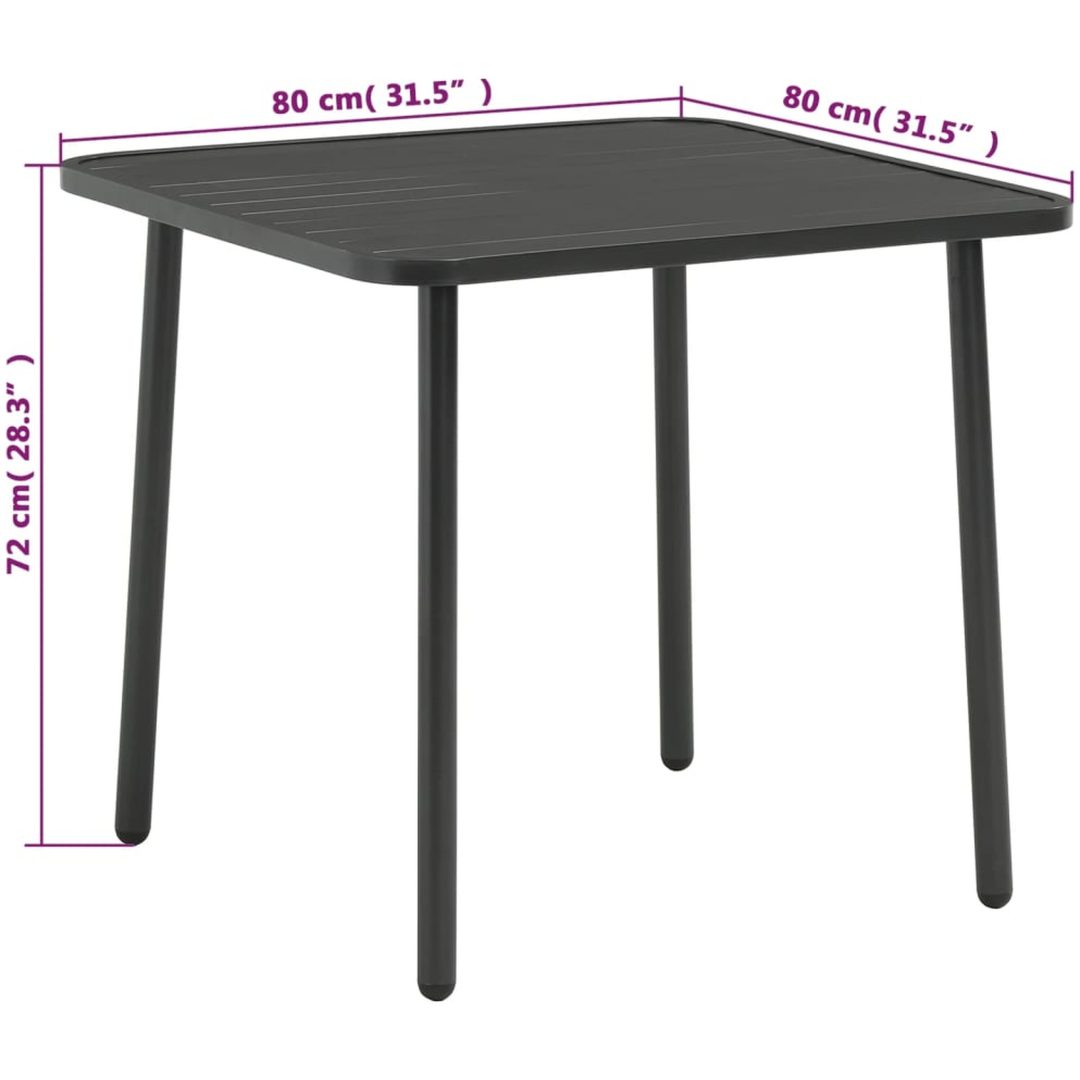 Caféset 3 delar stål mörkgrå vidaXL – bild 11
