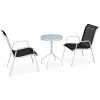 Caféset 3 delar stål svart vidaXL – miniatyr 1