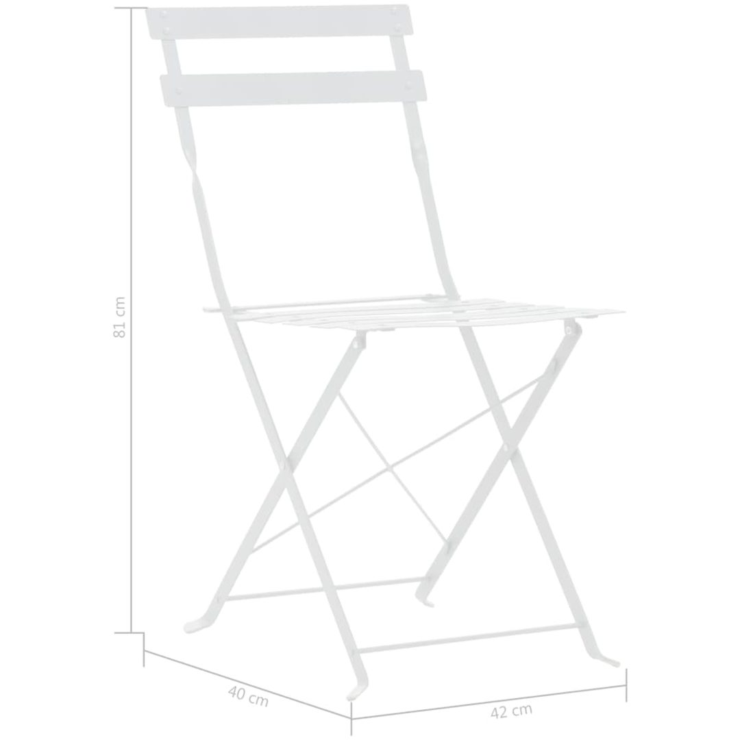 Caféset 3 delar stål vit vidaXL – bild 8