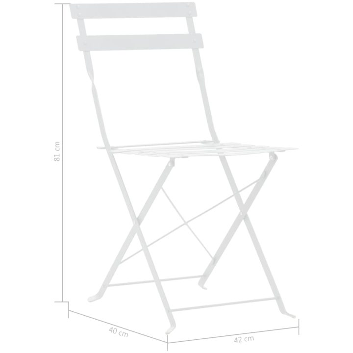 Caféset 3 delar stål vit vidaXL – bild 8