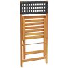 Caféset 3 delar svart konstrotting och massivt trä vidaXL 60 x 75 cm – miniatyr 7